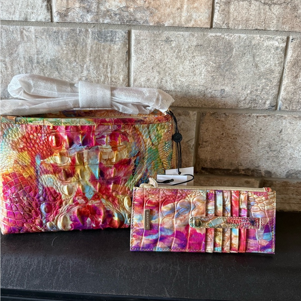 Brahmin Lorelei Embossed Handbag and Wallet- Happy Hour